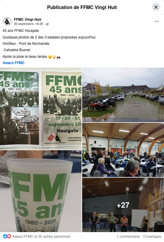 FFMC Vingt Huit 45 ans FFMC Houlgate Quelques photos de 2 des 3. balades